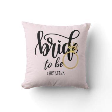 Custom Branded Bride-to-Be Bachelorette Bridal Throw Pillow