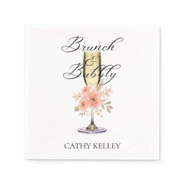 Custom Branded Brunch and Bubbly Bridal Shower Napkins