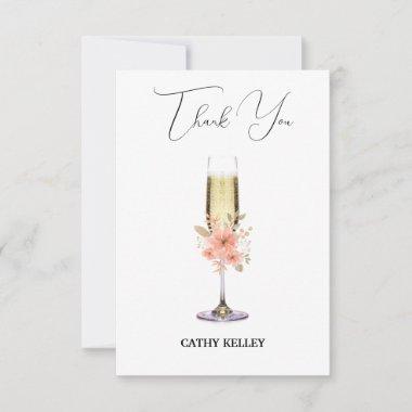 Custom Branded Brunch and Bubbly Bridal Shower Thank You Invitations