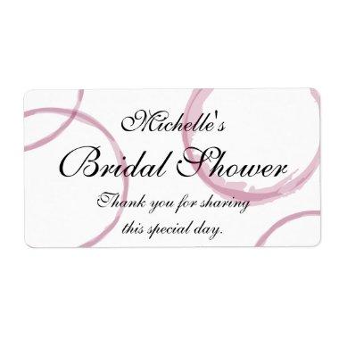 Custom bridal shower labels with wine stain rings