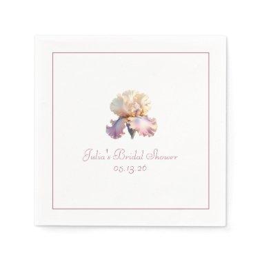 Custom Bridal Shower Napkin, Elegant Blush Flower Napkins