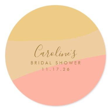 Custom  Soft Pink Yellow Pastel Boho Classic Round Sticker