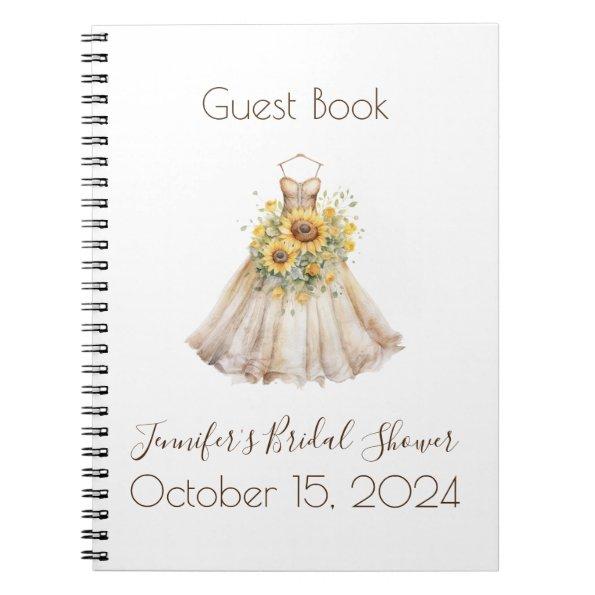 Custom  Sunflower Dress Guestbook Notebook