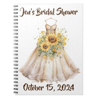 Custom  Sunflower Dress Guestbook Notebook