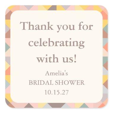 Custom  Thank You Yellow Pastel Shape Square Sticker
