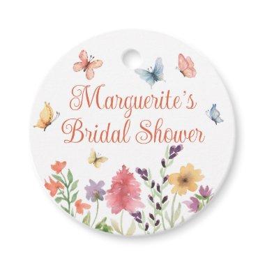 Custom Bridal Shower Wildflowers and Butterflies Favor Tags