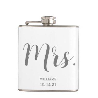 Custom Bride Script White Flask