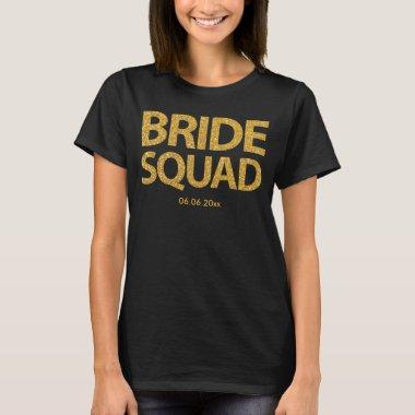 Custom Bride Squad Golden Sequins Black Tank Top