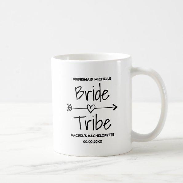 Custom Bride Tribe wedding party favor coffee mugs