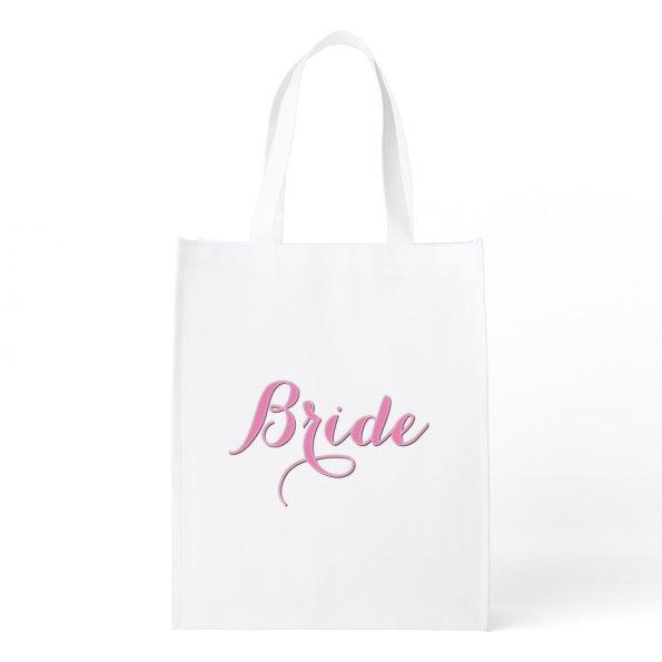 Custom Bride Wedding Shower or Reception Carry All Grocery Bag