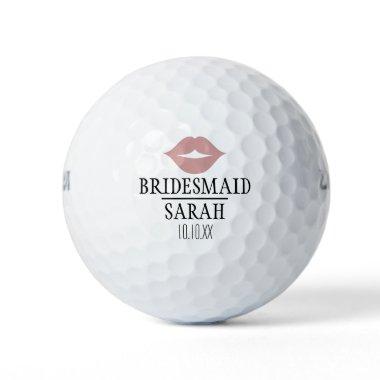 Custom Bridesmaid Pink Lipstick Wedding Golf Balls