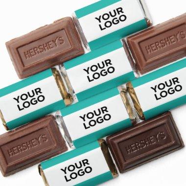 Custom Business Logo Text Party Turquoise Blue Hershey's Miniatures