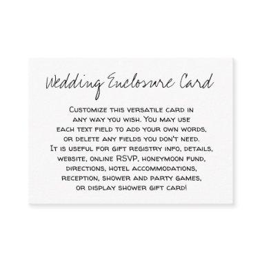 Custom, Casual DIY Black & White Wedding Enclosure Invitations