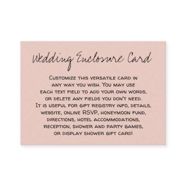 Custom, Casual DIY Versatile Blush Wedding Enclosure