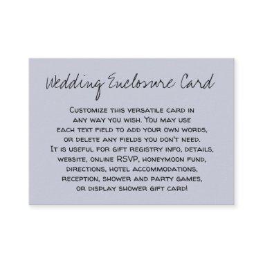 Custom, Casual DIY Versatile Dusty Blue Wedding Enclosure Invitations