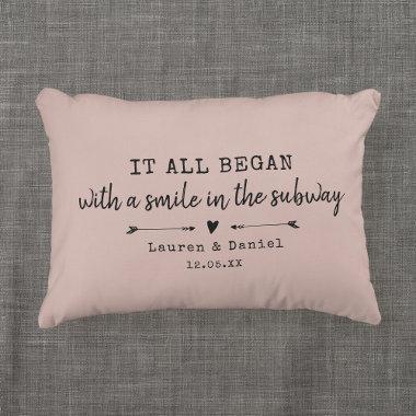 Custom Chic Pink Where It All Began Valentines Day Accent Pillow