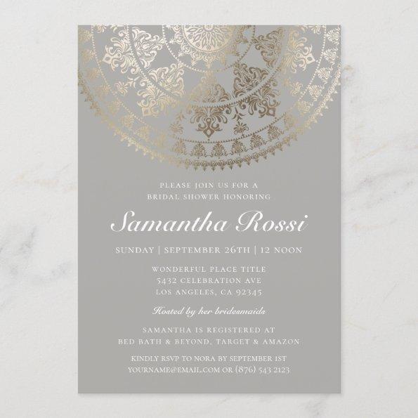 Custom Color Bridal Shower Invitations Gold Foil