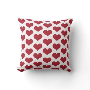 Custom Color Heart Patterns Dark Red White Cute Outdoor Pillow