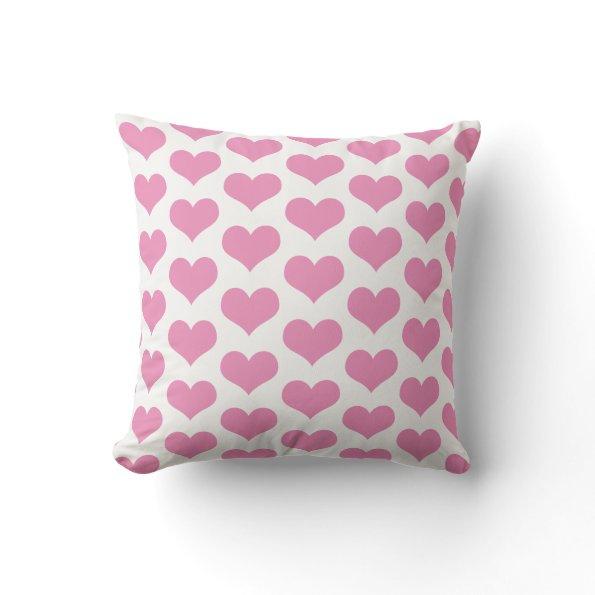 Custom Color Heart Patterns Pink White Gift Favor Outdoor Pillow