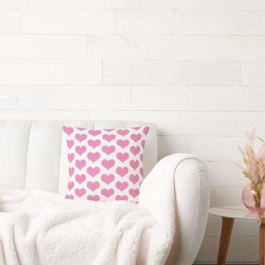 Custom Color Heart Patterns Pink White Gift Favor Throw Pillow