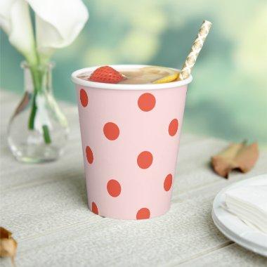 Custom Colors Blush and Coral Polka Dot Paper Cups
