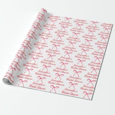Custom Coquette Blush Pink Bow Girly  Wrapping Paper