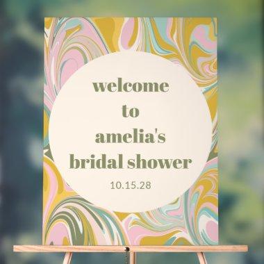 Custom Cute Marbled Pastel  Welcome Acrylic Sign