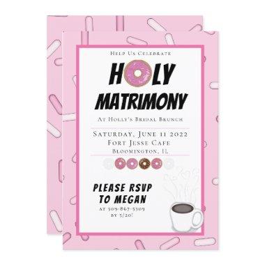 Custom Double Pink Donut Brunch Invitations