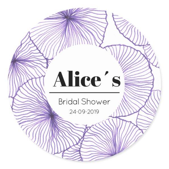 Custom Elegant Bridal Shower Floral Bohemian Classic Round Sticker