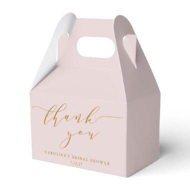Custom Elegant Pink Script Thank You  Favor Boxes