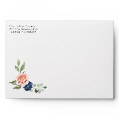 Custom Elegant Watercolor Flowers Envelope