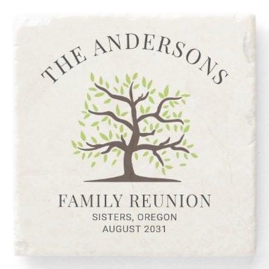 Custom Family Reunion Genealogy Tree Stone Coaster