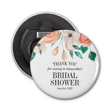 Custom Favors Elegant Peach Floral  Bottle Opener