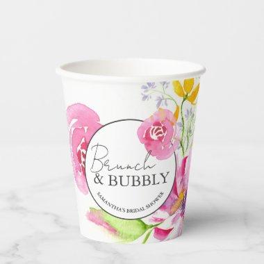 Custom Floral Paper Cups for Bridal Shower