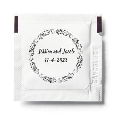 Custom Flourish Wedding Date Hand Sanitizer Packet