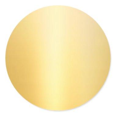 Custom Glamorous Gold Blank Template Classic Classic Round Sticker