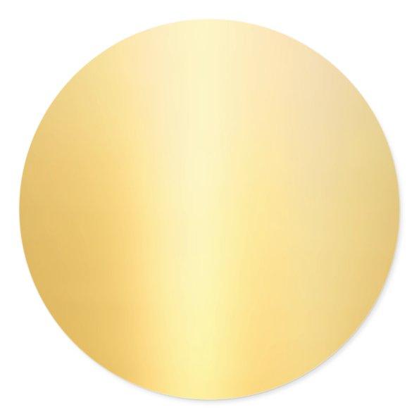 Custom Glamorous Gold Blank Template Classic Classic Round Sticker