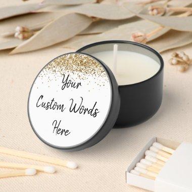 Custom Gold Birthday Party Anniversary Graduation Mini Candle Favors