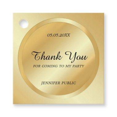 Custom Gold Look Thank You Hand Script Template Favor Tags