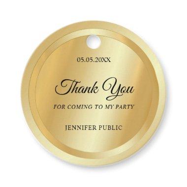Custom Gold Look Thank You Script Text Template Favor Tags