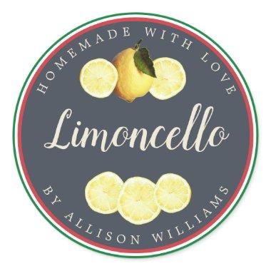 Custom Homemade Limoncello Italian Flag Tricolore Classic Round Sticker