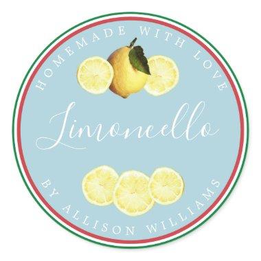 Custom Homemade Limoncello Italian Flag Tricolore Classic Round Sticker