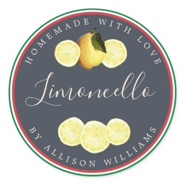 Custom Homemade Limoncello Italian Flag Tricolore Classic Round Sticker