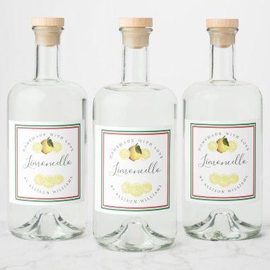 Custom Homemade Limoncello Italian Tricolore Flag Liquor Bottle Label