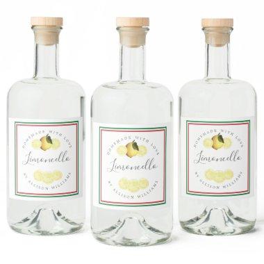 Custom Homemade Limoncello Italian Tricolore Flag Liquor Bottle Label