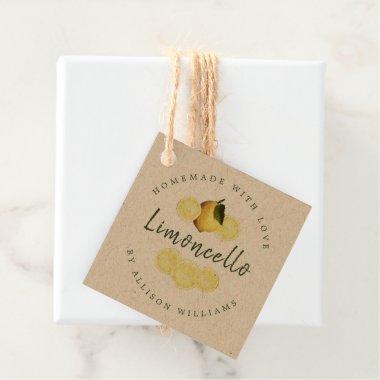 Custom Homemade Limoncello Kraft Favor Tags