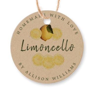 Custom Homemade Limoncello Kraft Favor Tags