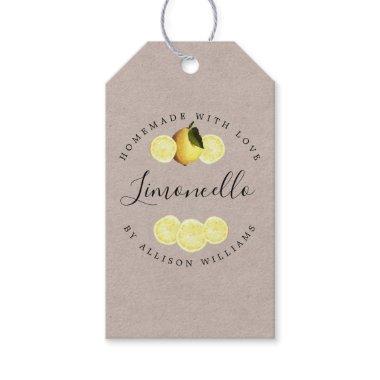 Custom Homemade Limoncello Kraft Paper Gift Tags