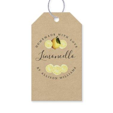 Custom Homemade Limoncello Kraft Paper Gift Tags