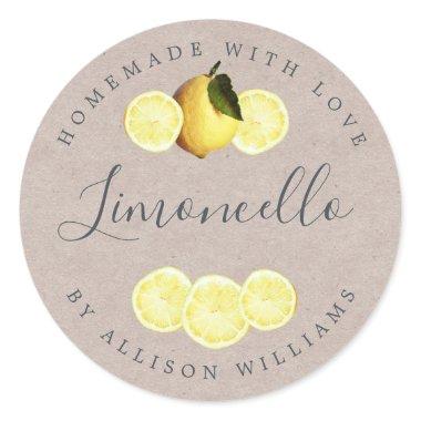 Custom Homemade Limoncello Kraft Paper Label